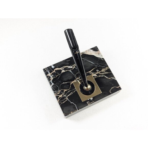 Vintage black marble Parker pen stand (with replacement pen), Home office decor, - Picture 2 of 10